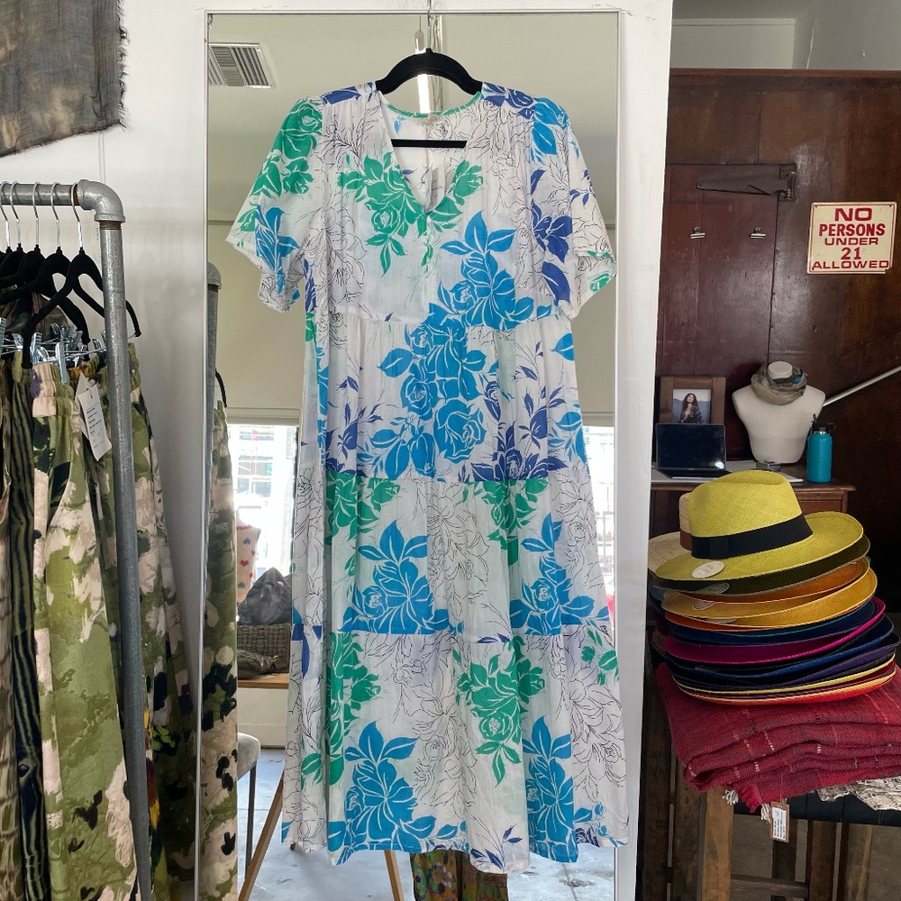 Nimbu Reva Dress in Primavera Blue